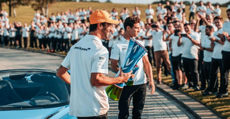 Norris and Ricciardo receive hero's welcome at McLaren headquarters