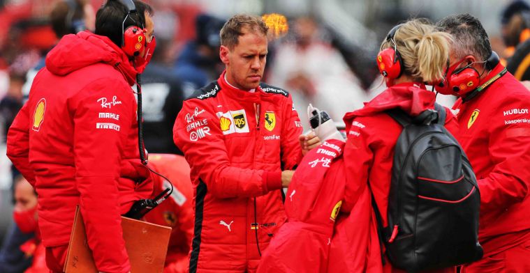 Vettel pisó a los empleados de Ferrari al entrar en 2015
